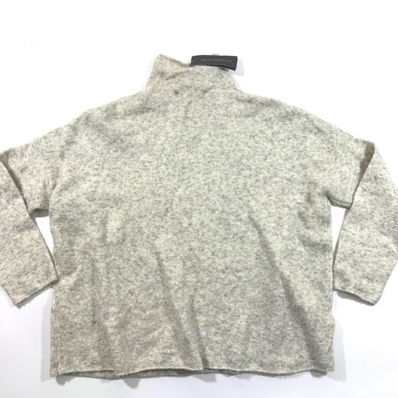 New French Connection Flossy Mock Neck Jumper Sweater Oatmeal - Picture 2 of 6